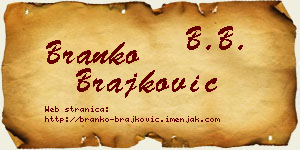 Branko Brajković vizit kartica